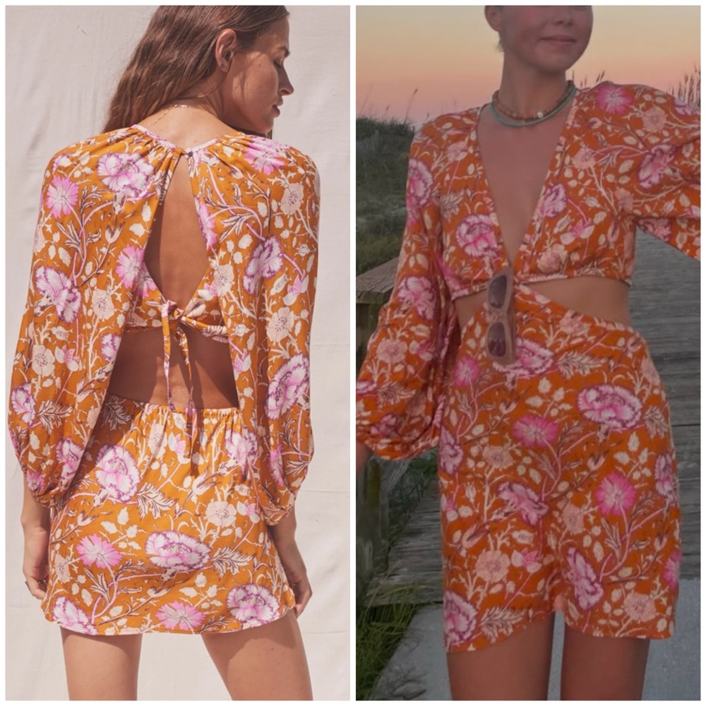 Jen's Pirate Booty Baroque Sonora Mini Dress Sunset Floral Size XS